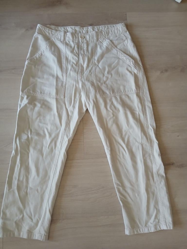 Zara denim jeans creme L, Ophalen of Verzenden, Zo goed als nieuw, W30 - W32 (confectie 38/40), Wit