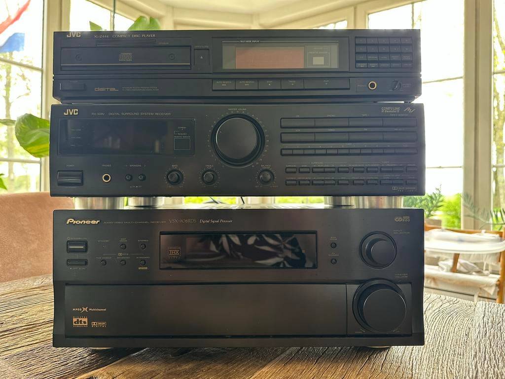 JVC & Pioneer Hifi Set: CD-speler, Receiver, Versterker, Gebruikt, Ophalen of Verzenden, Pioneer, 120 watt of meer