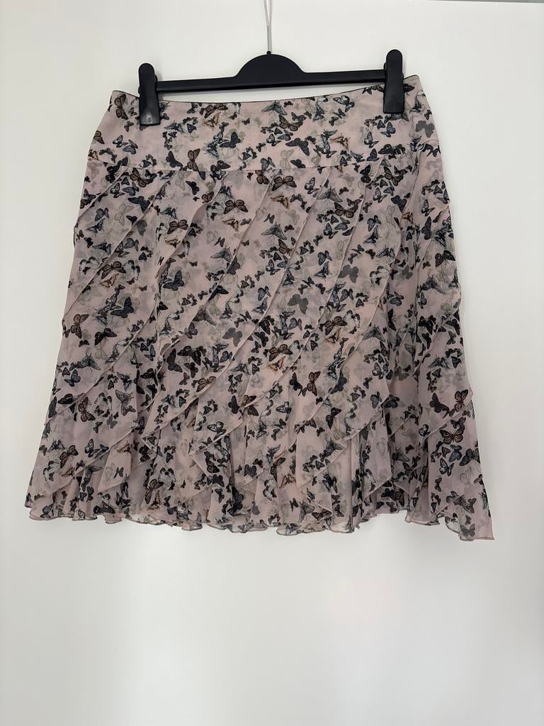 Lichtroze rok met vlinders - Maat 42, Kleding | Dames, Rokken, Maat 42/44 (L), Ophalen of Verzenden, Zo goed als nieuw, Roze