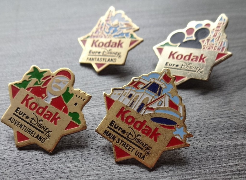 4 leuke pins   EURODISNEY   (Kodak), Verzamelen, Disney, Ophalen of Verzenden, Overige figuren, Zo goed als nieuw, Overige typen