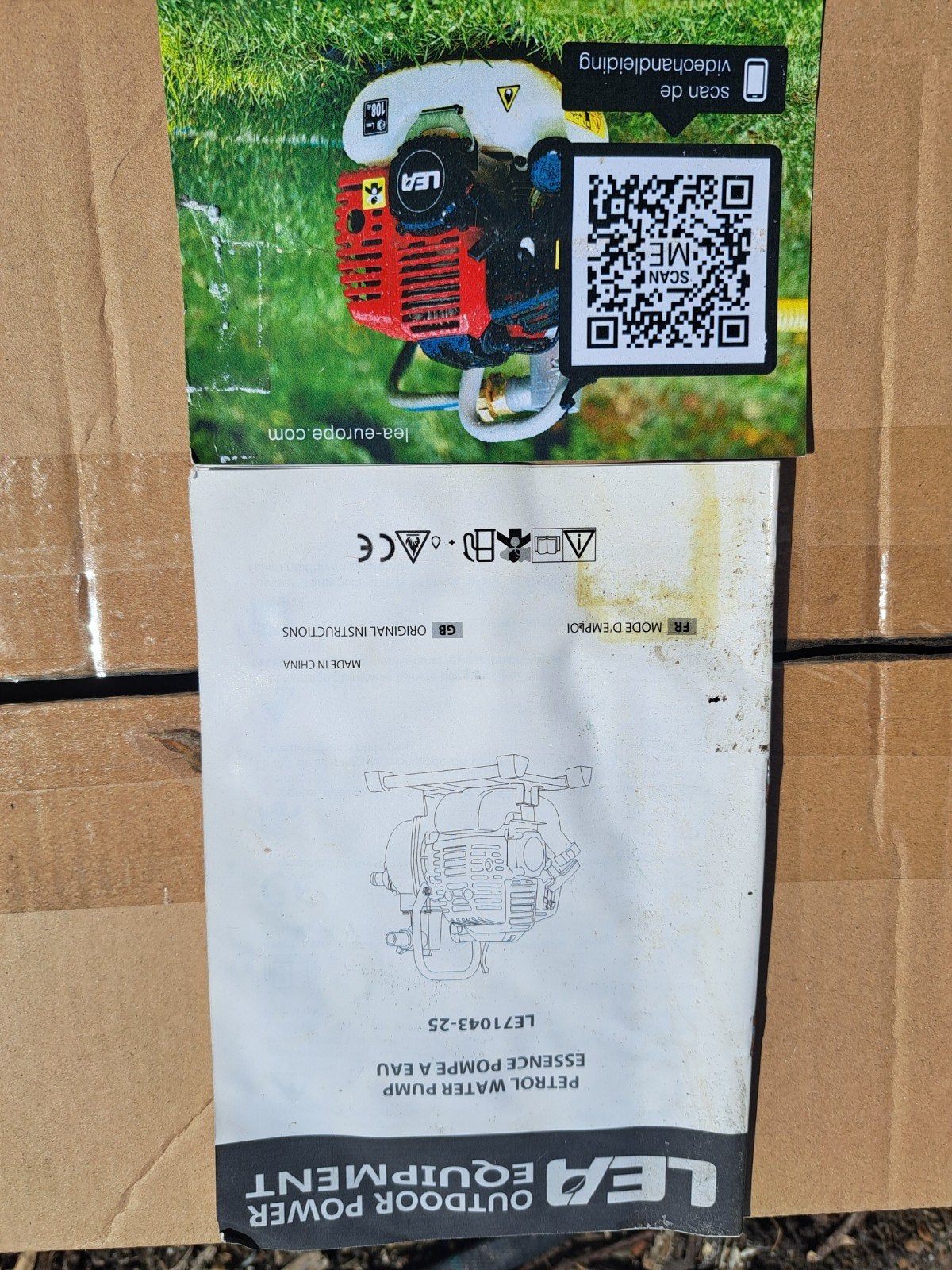 LEA LE71043-25 Benzine Waterpomp - paar keer gebruikt, Tuin en Terras, Waterpompen, Ophalen, Nieuw, Accu, Besproeiingspomp