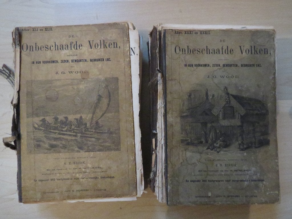 De onbeschaafde volken 1875, Antiek en Kunst, Ophalen of Verzenden