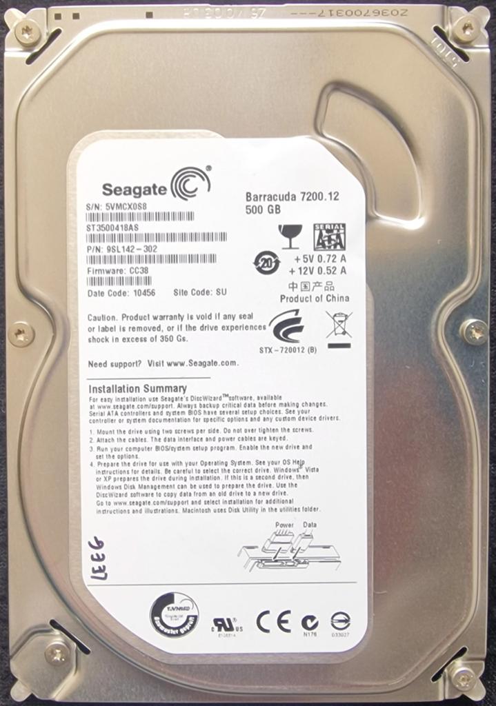 Seagate Barracuda 7200.12 500GB SATA Harde Schijf, Computers en Software, Harde schijven, Gebruikt, Server, Intern, HDD, SATA