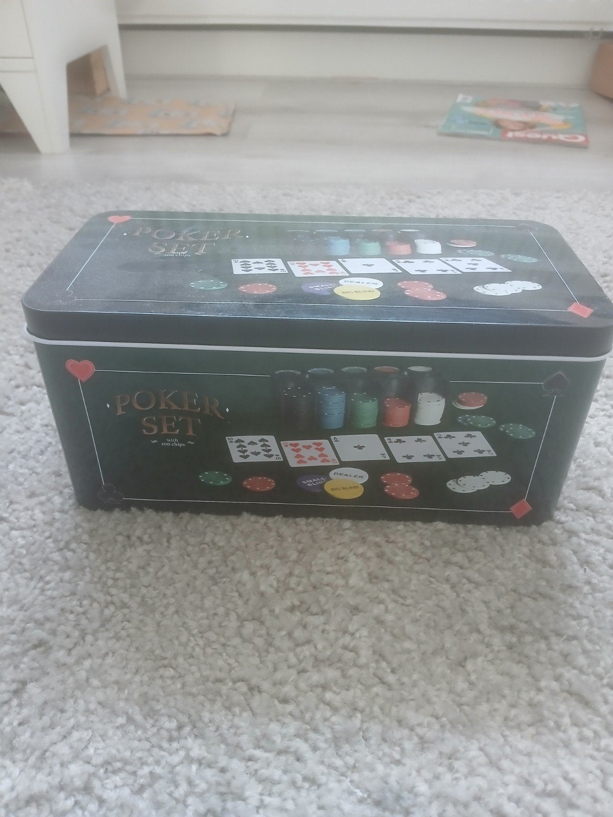 Nieuw Poker Set in Blik - Compleet met Chips en Kaarten, Ophalen of Verzenden, Nieuw