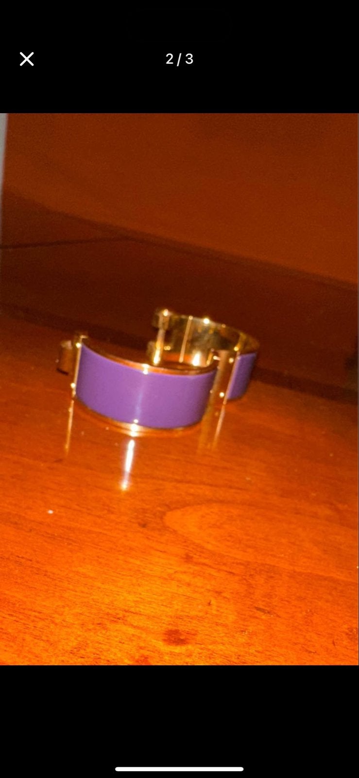 Hermes Clic Clac H Armband Goud Paars, Ophalen, Gebruikt, Paars, Overige materialen