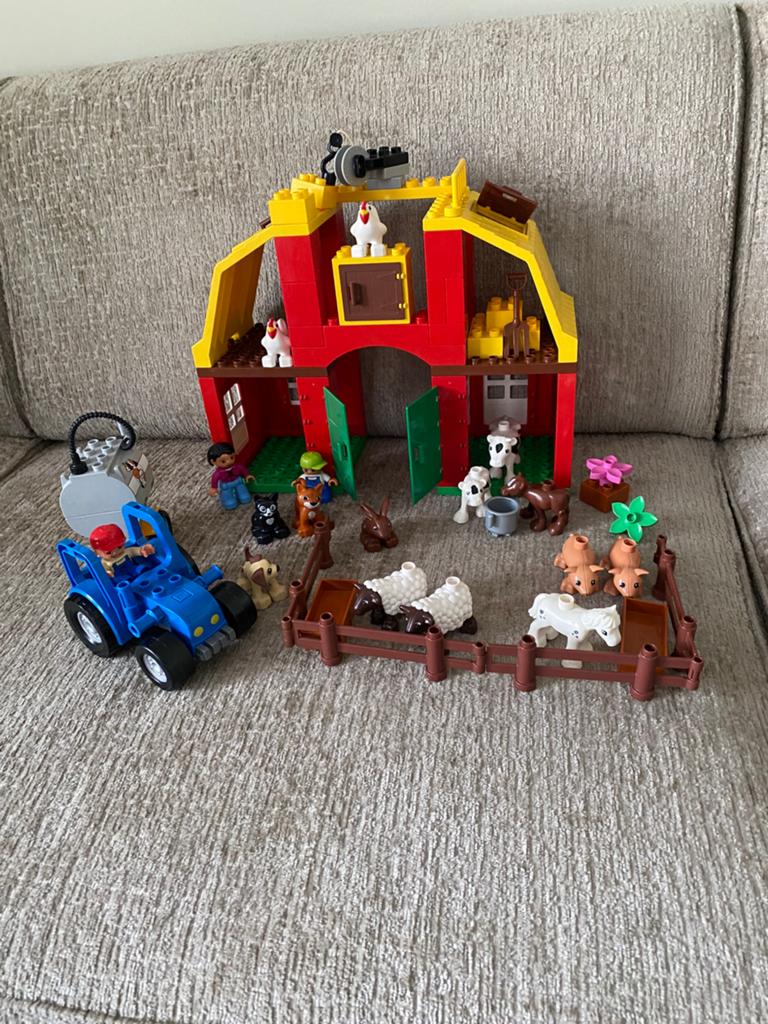 LEGO Duplo Boerderij Set met Dieren en Voertuig, Inclusief minifiguren, Gebruikt, Overige thema's, Ophalen of Verzenden
