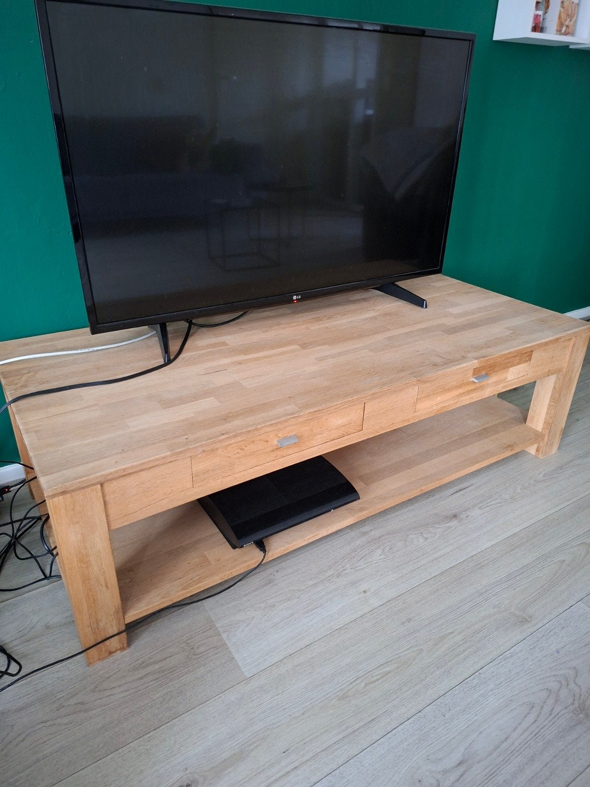 Tv meubel met 2 lades, Ophalen, Gebruikt, 100 tot 150 cm, Minder dan 100 cm