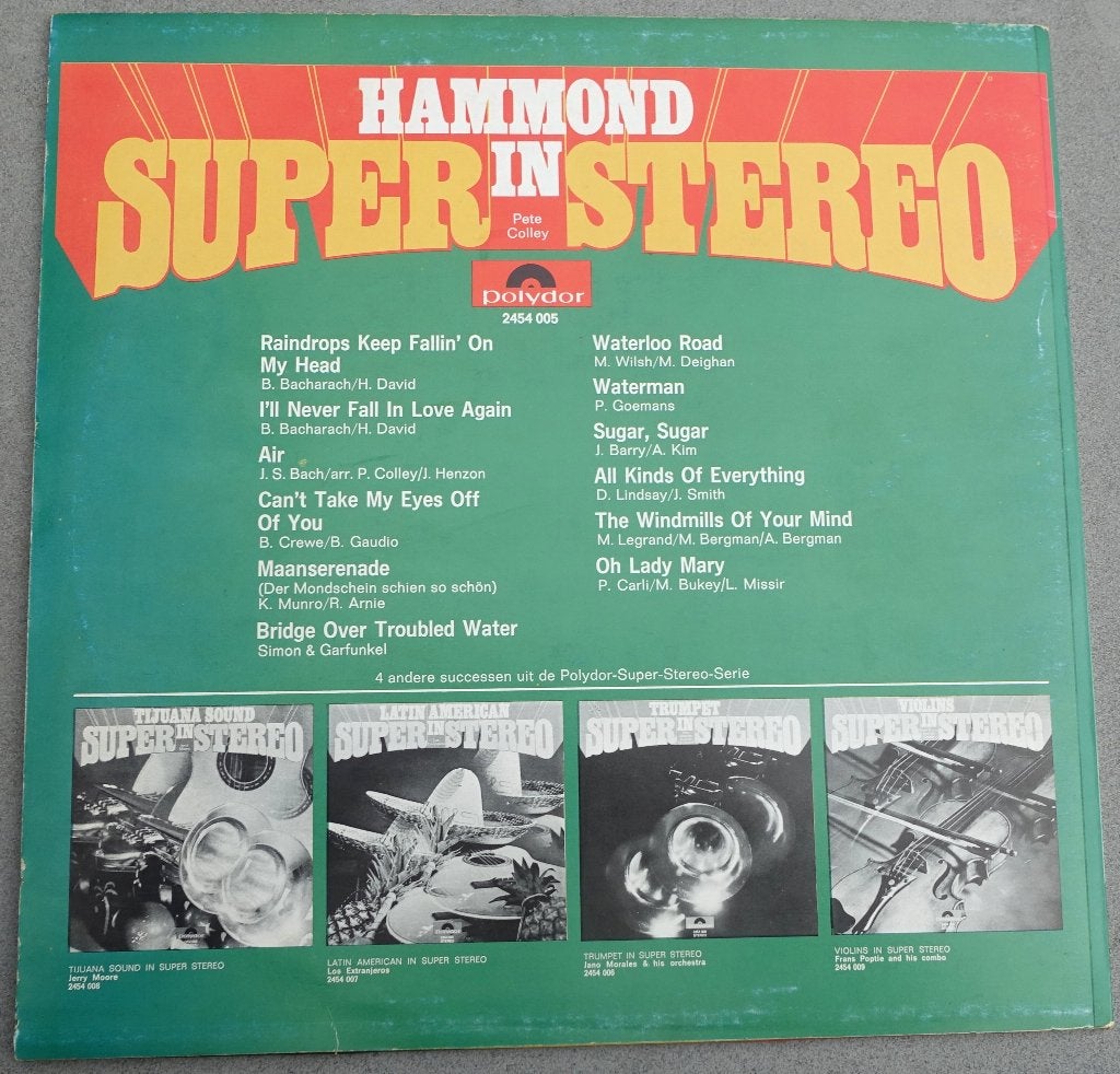 Pete Colley - Hammond Super in Stereo LP (Polydor), Inclusief binnenhoes, Ophalen of Verzenden, Gebruikt, 12 inch