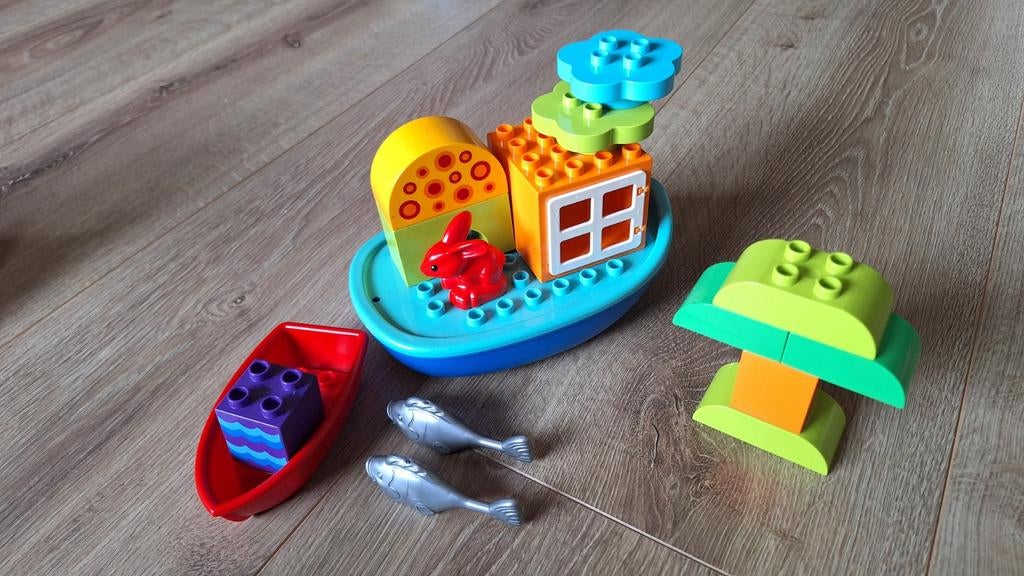 Duplo boot met konijn en vissen, Kinderen en Baby's, Speelgoed | Duplo en Lego, Gebruikt, Overige thema's, Ophalen of Verzenden