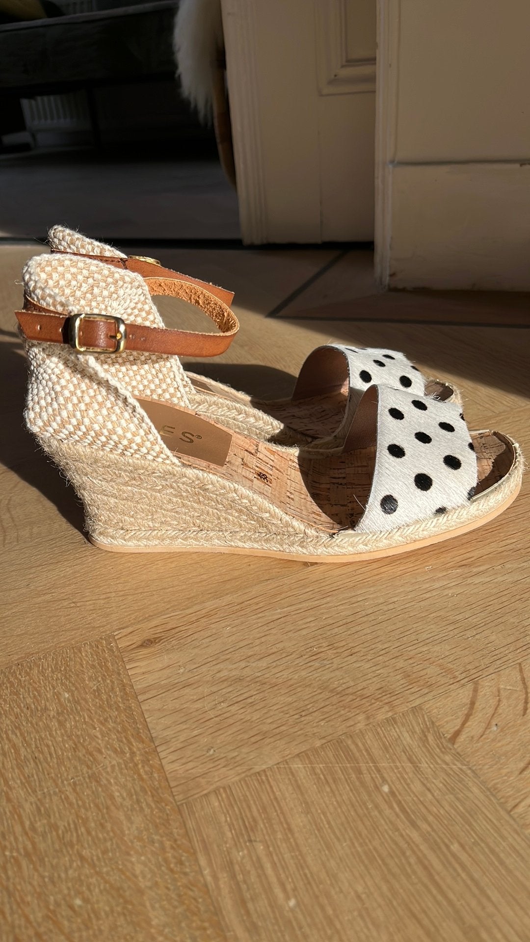 Sleehak espadrille met ponyhaar (Maat 37/38), Ophalen of Verzenden, Nieuw, Zwart, Sandalen of Muiltjes