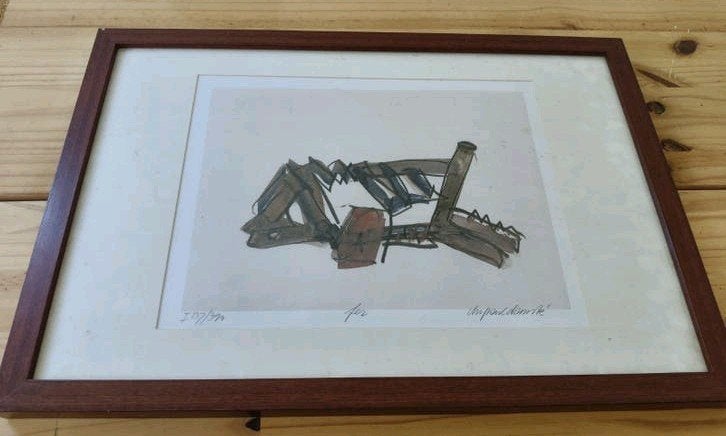 Gesigneerde en genummerde lithografie van Chr. Paul Damsté, Antiek en Kunst, Ophalen, Lithografie, Genummerd, 1950 - 1999