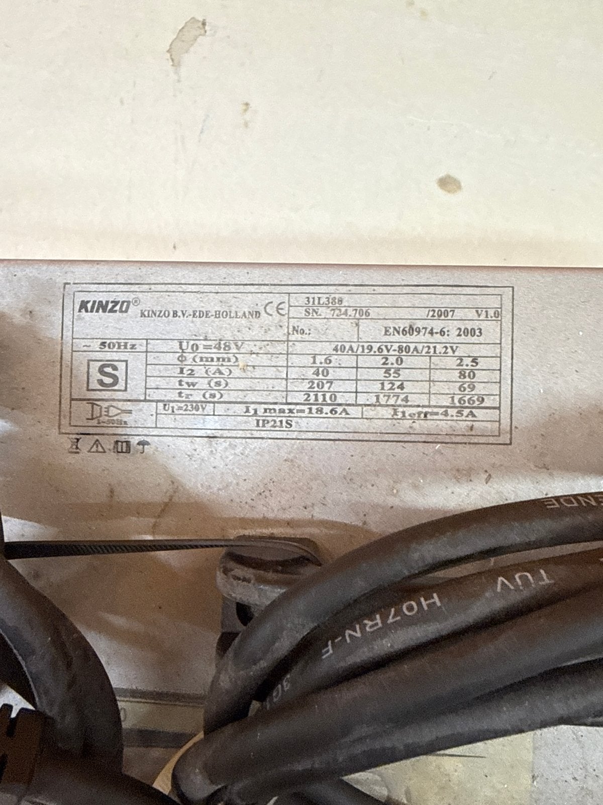 Kinzo Lasapparaat 230V - Compact en Krachtig, Ophalen of Verzenden, Gebruikt, Minder dan 150 ampère, Elektroden