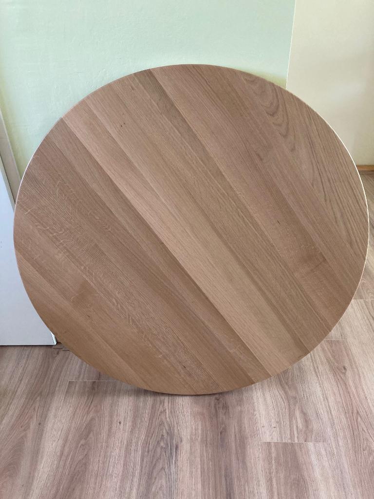 Tafelblad Tiptoe eiken rond 90 cm, Huis en Inrichting, Tafelonderdelen, Ophalen, 50 tot 100 cm, Past in ieder interieur, 50 tot 100 cm