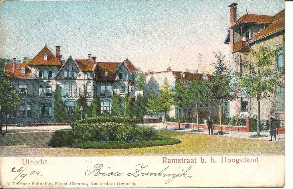Oude Ansichtkaart Utrecht Ramstraat b.h. Hoogeland 1904, Ophalen of Verzenden, Voor 1920, Gelopen, Utrecht