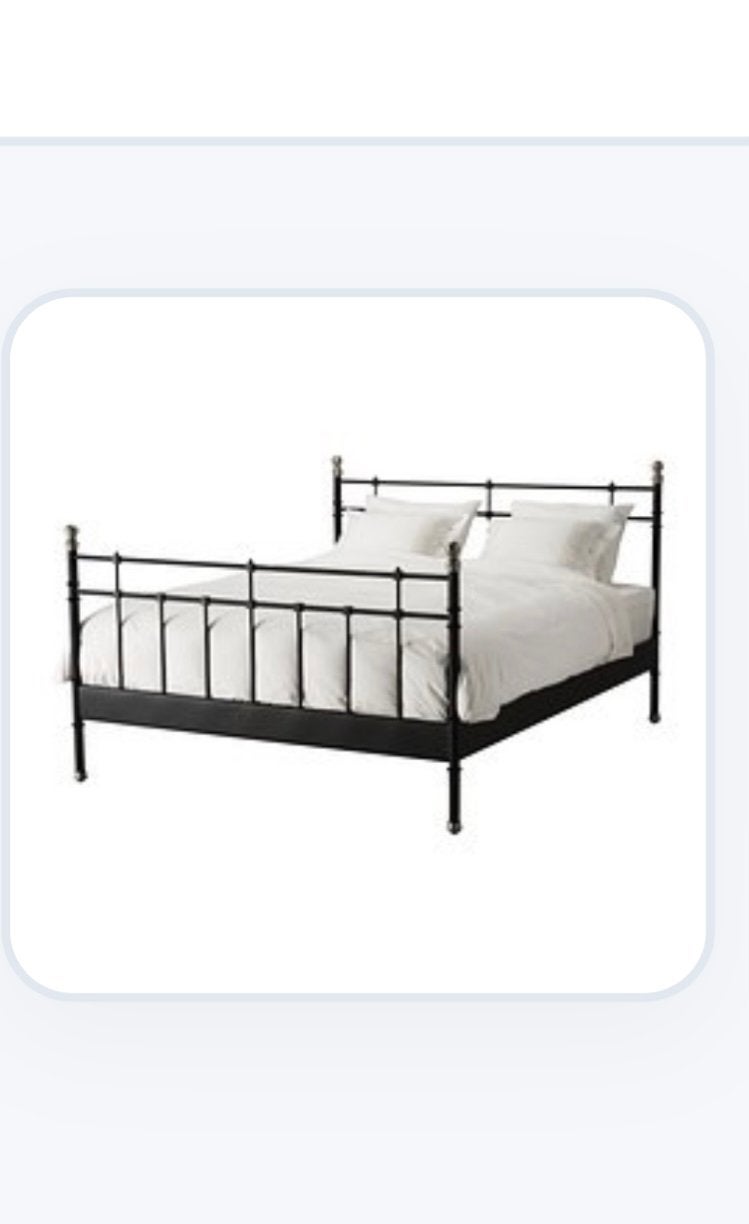 Svelvik bed frame, vintage spijlen bed IKEA, 160 x 200, Ophalen, Gebruikt, Industrieel, stoer, romantisch, vintage, Zwart