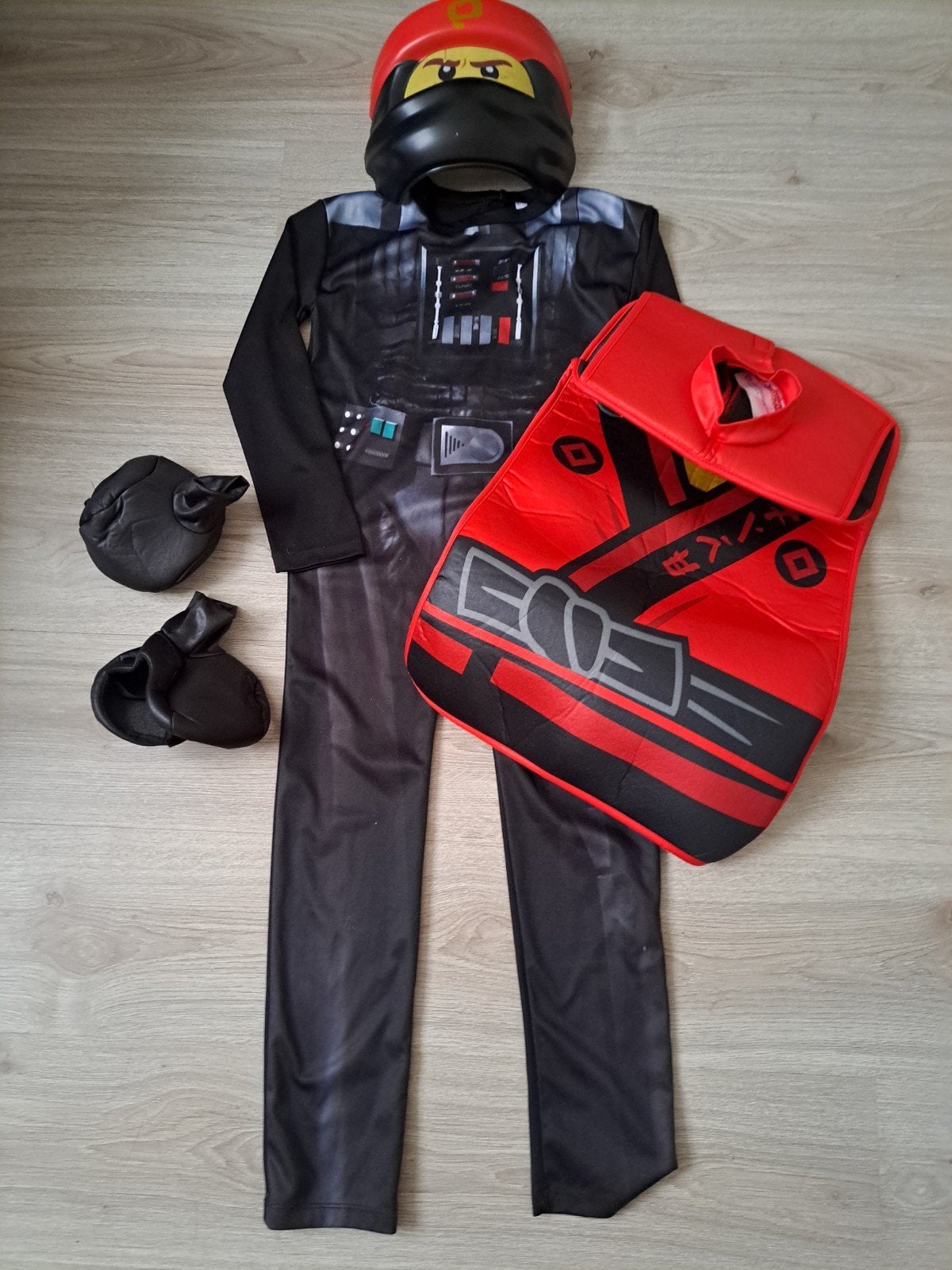Lego Ninjago verkleedpak maat 128/134 met handschoenen, Kinderen en Baby's, Carnavalskleding en Verkleedspullen, Ophalen of Verzenden