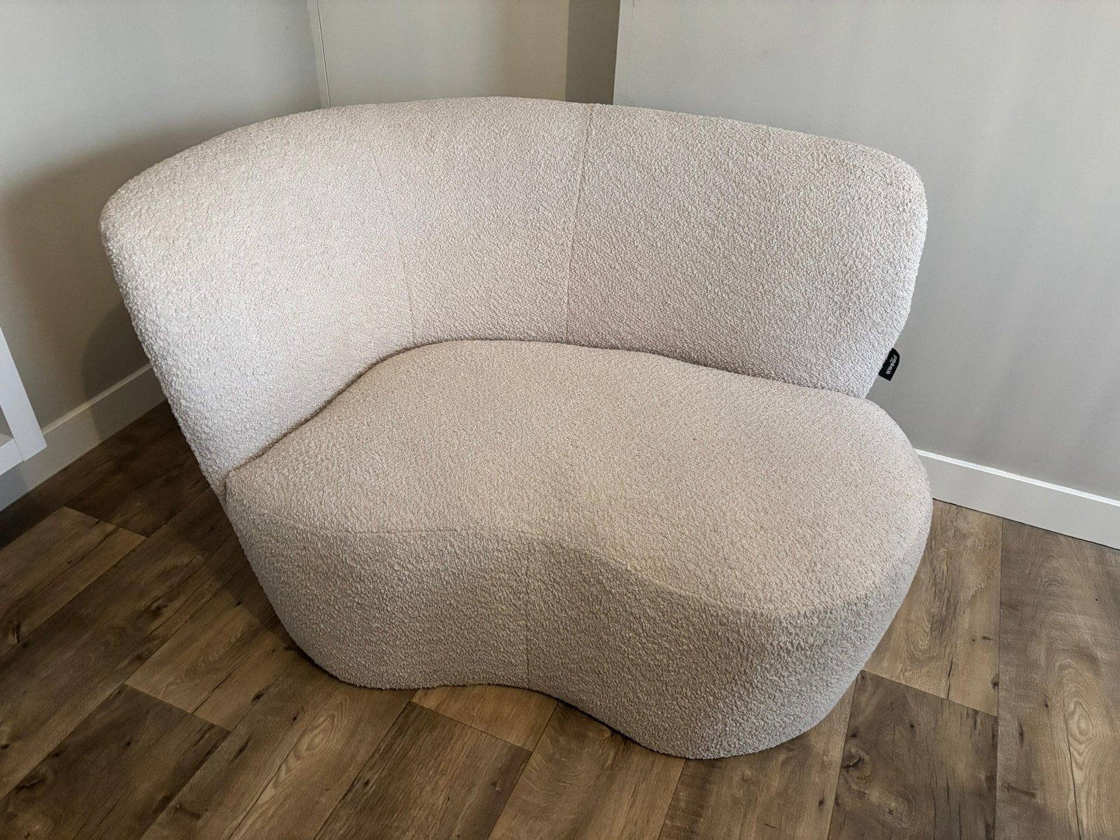 WOOOD fauteuil Stone crème bouclé stof, Ophalen, 75 tot 100 cm, Zo goed als nieuw, 100 tot 125 cm