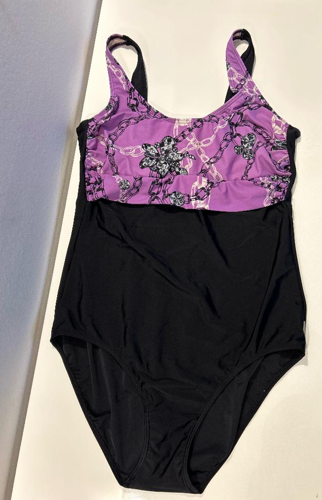 Tweka zwart-lila badpak, Kleding | Dames, Zwart, Badpak, Ophalen of Verzenden, Zo goed als nieuw
