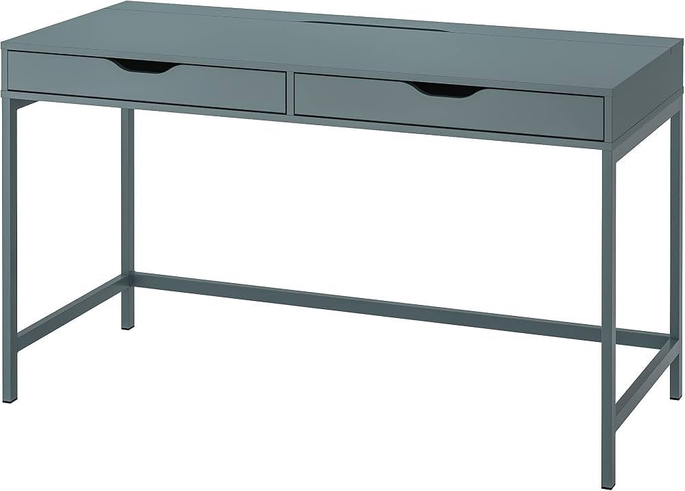 IKEA ALEX Bureau blauw 132x58 cm, Huis en Inrichting, Ophalen, Gebruikt, 132 cm, Spaanplaat of MDF