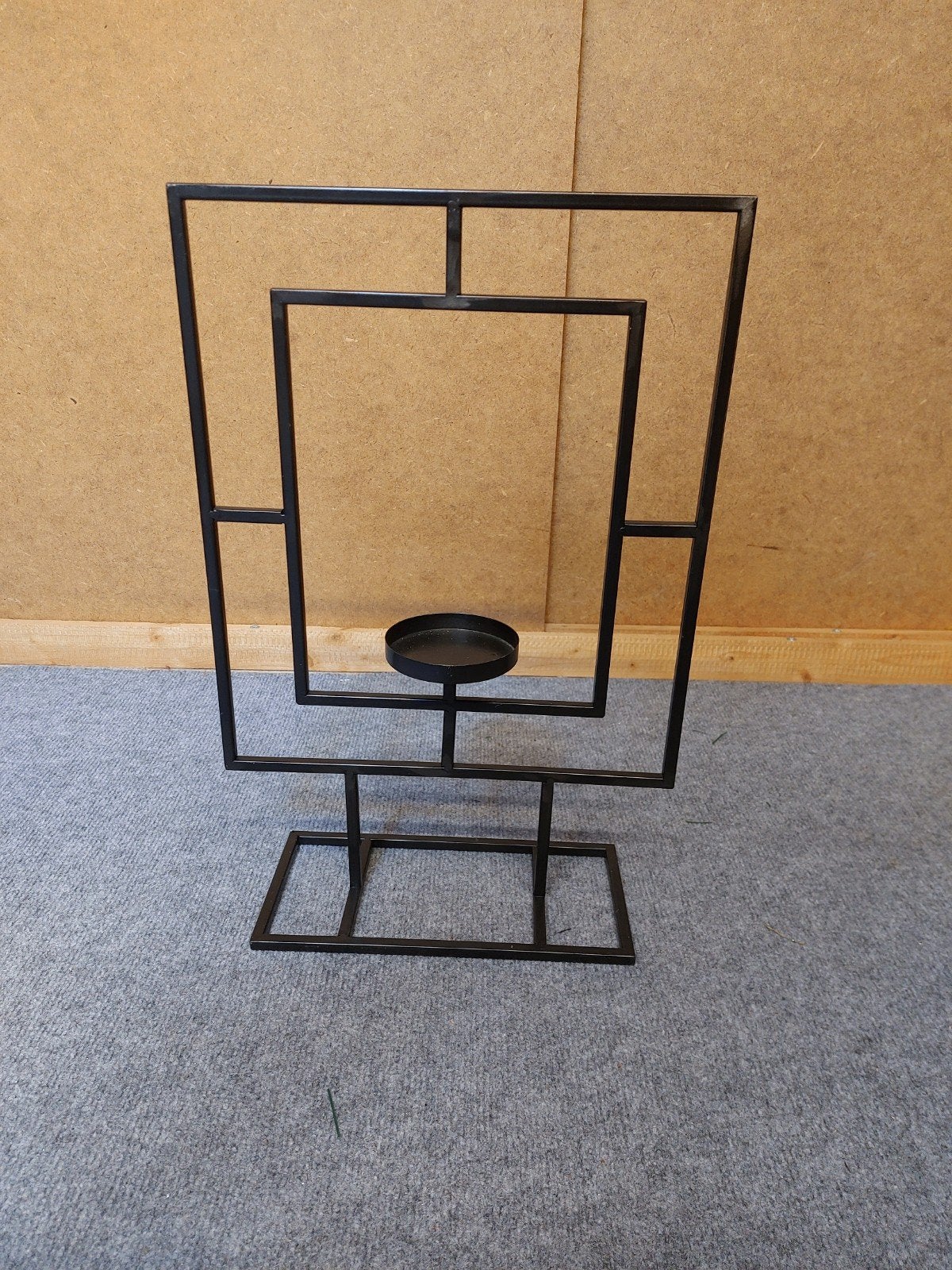 Zwarte metalen kandelaar - Modern design, Ophalen, Gebruikt, Zwart, Metaal