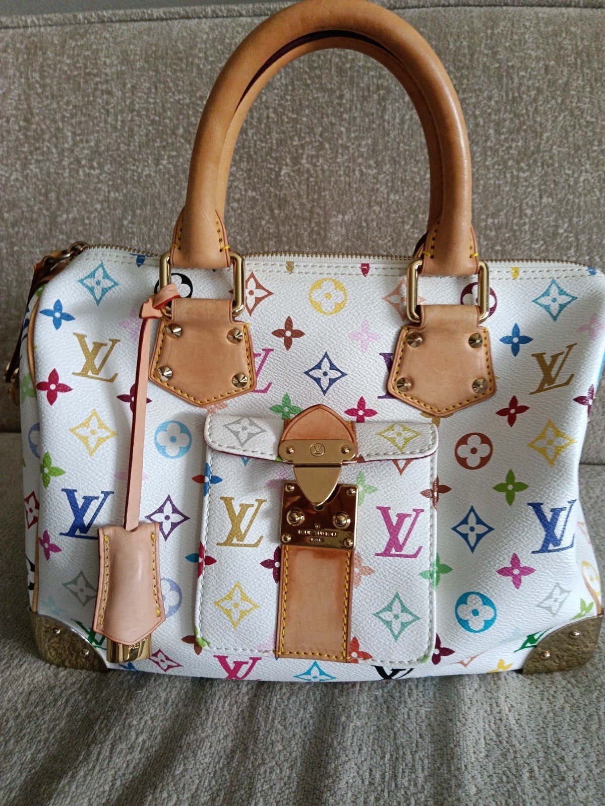 Louis Vuitton Multicolor Speedy 30 zeldzaam, Ophalen of Verzenden, Gebruikt, Wit, Handtas