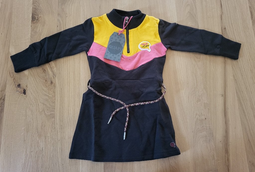 Nieuw! Quapi jurk, grijs, geel, roze, maat 92, Kinderen en Baby's, Meisje, Nieuw, Ophalen of Verzenden, Jurk of Rok