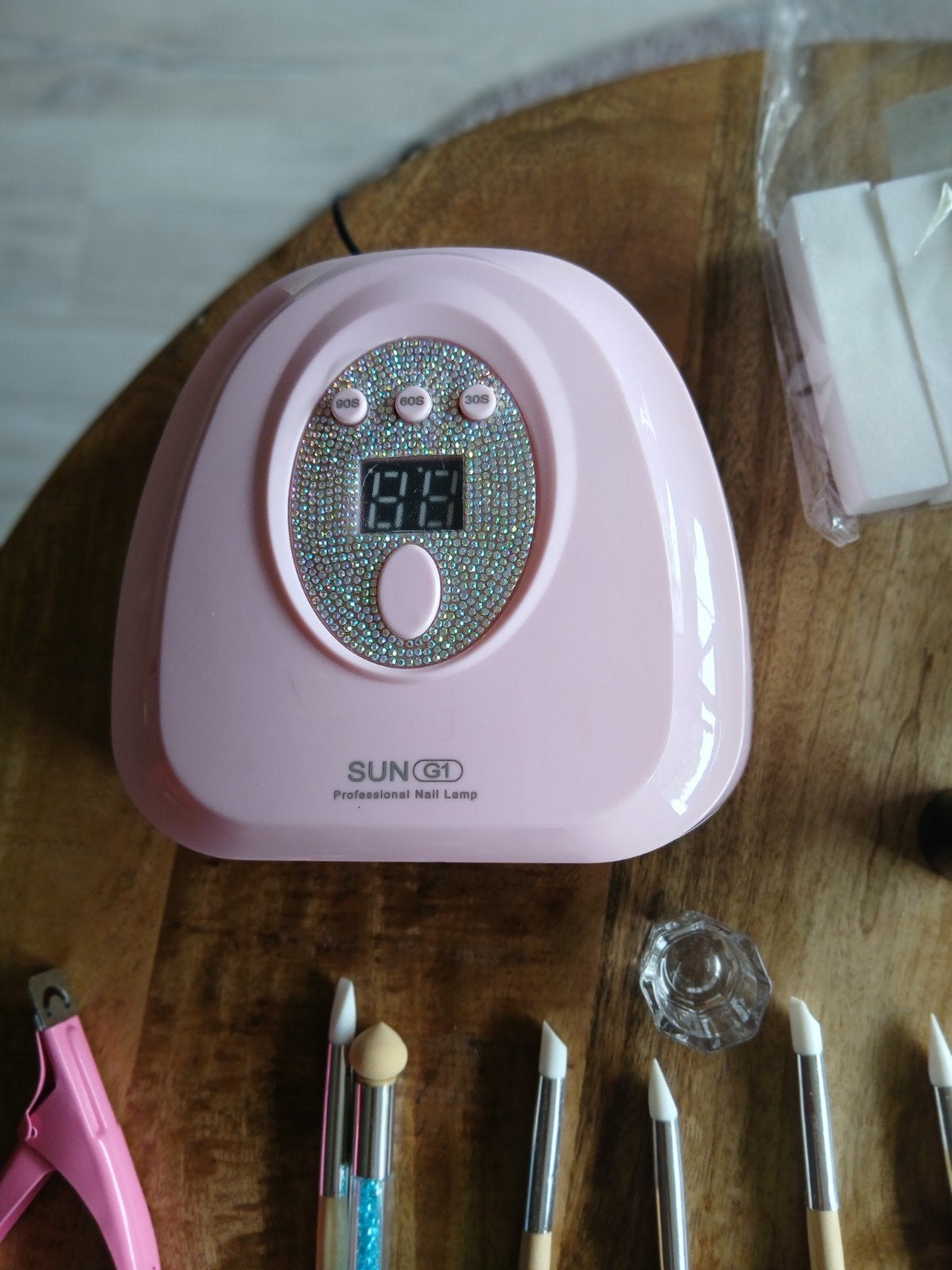 Nail art set: UV lamp, acryl vloeistof  tips gellak, pensele, Sieraden, Tassen en Uiterlijk, Uiterlijk | Lichaamsverzorging, Ophalen of Verzenden