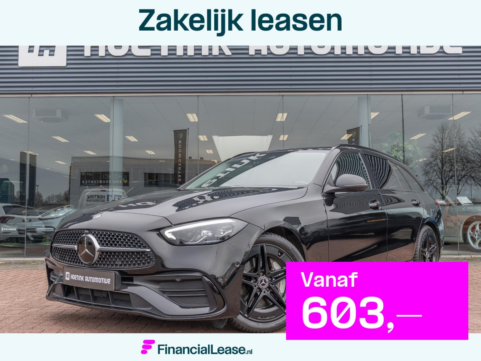 Mercedes-Benz C-Klasse 220 d AMG Line | Ambiente | Stoelverw, Gebruikt, Zwart, 4 cilinders, Leder en Stof