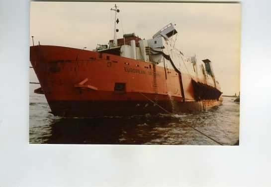 scheepvaart-foto-scheepsramp-european gateway-wijsmuller-4x, Verzamelen, Scheepvaart, Ophalen of Verzenden, Zo goed als nieuw