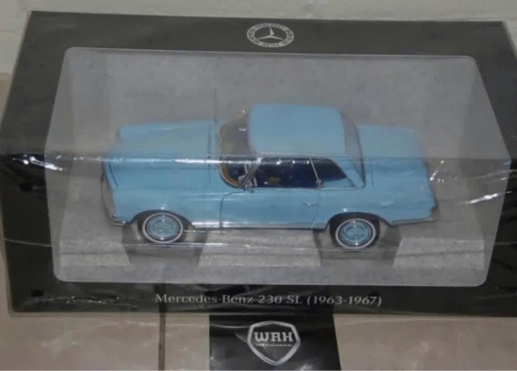 1:18 MERCEDES SL PAGODE horizon blue Norev dealer ed. WRH, Hobby en Vrije tijd, Modelauto's | 1:18, Verzenden, Zo goed als nieuw