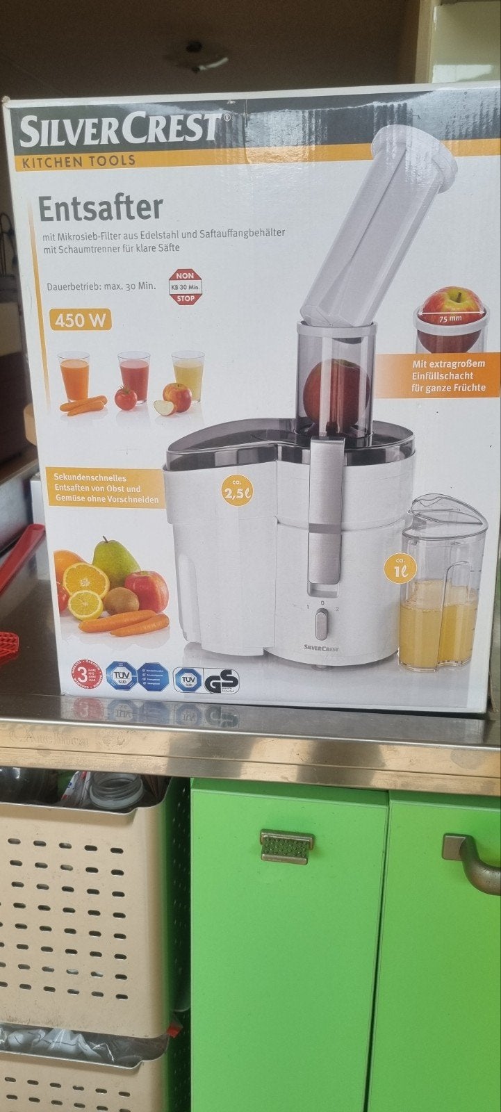SilverCrest Sapcentrifuge 450W - Weinig februikt in doos, Witgoed en Apparatuur, Ophalen of Verzenden, Zo goed als nieuw, Elektrisch