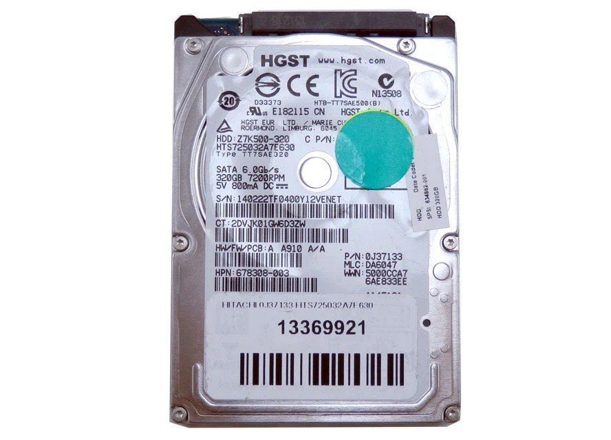 HP 678308-003 Hitachi 320GB 7.2K SATA 2.5" Hard Drive, Computers en Software, Harde schijven, Facturen@maascomputers.nl, Ophalen of Verzenden