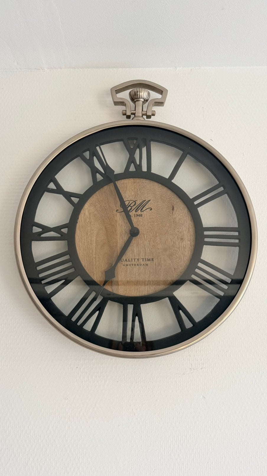 Rivièra Maison Wandklok, Ophalen of Verzenden, Zo goed als nieuw, Wandklok