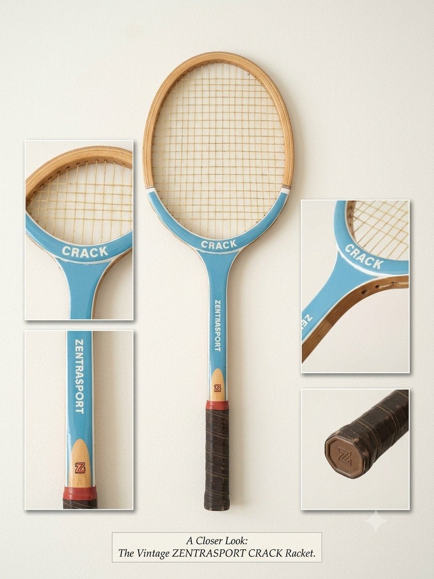 Vintage Zentrasport 'Crack' Houten Tennisracket, Ophalen of Verzenden, Gebruikt, Racket, Overige merken