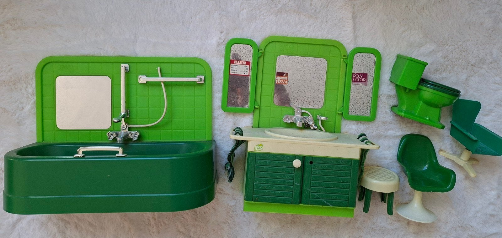Vintage Fleur, Fleurpop, Poppenhuis Badkamer Set - Jaren '70, Ophalen of Verzenden, Gebruikt, Overige typen
