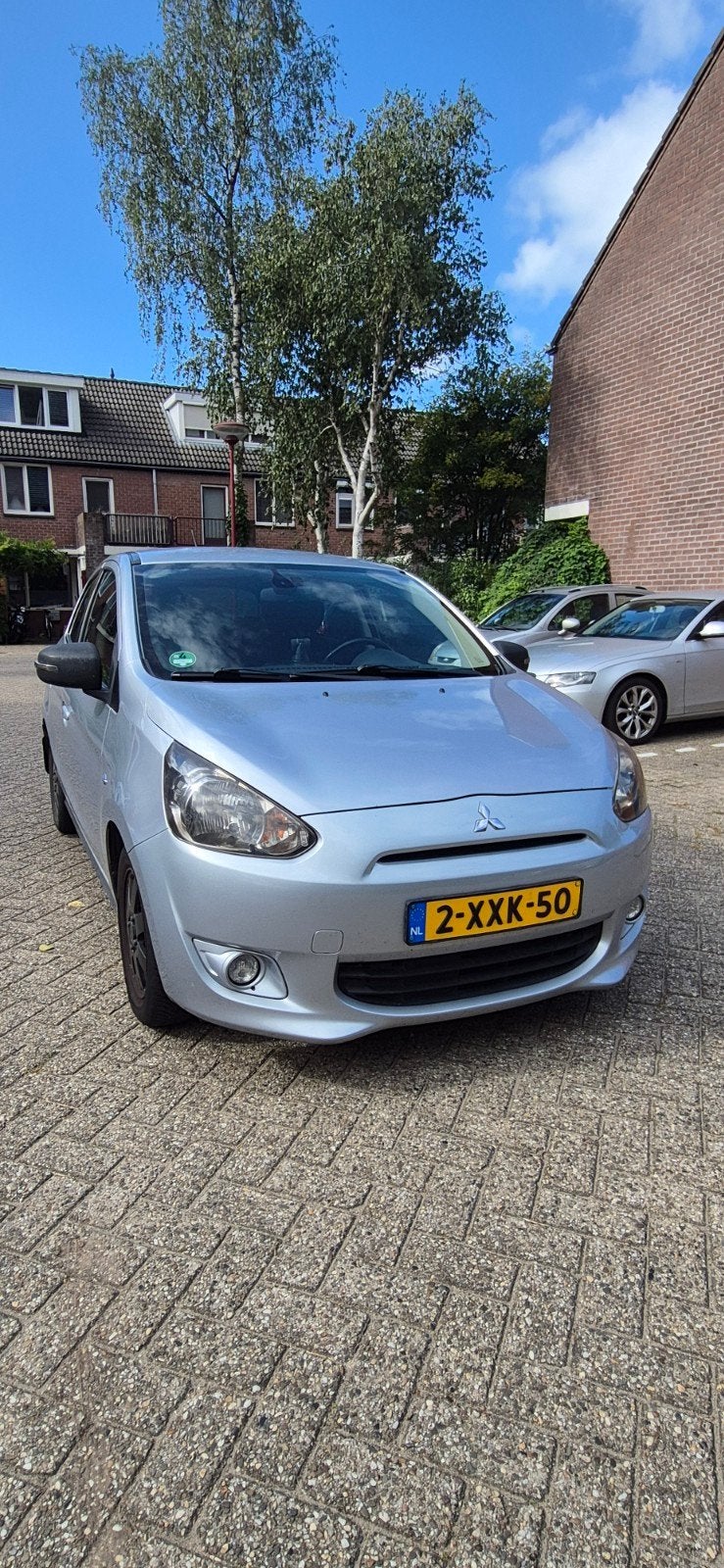 Mitsubishi Space Star 1.0 MPI 52KW 2014 Grijs, Auto's, Voorwielaandrijving, Stof, Zwart, Origineel Nederlands