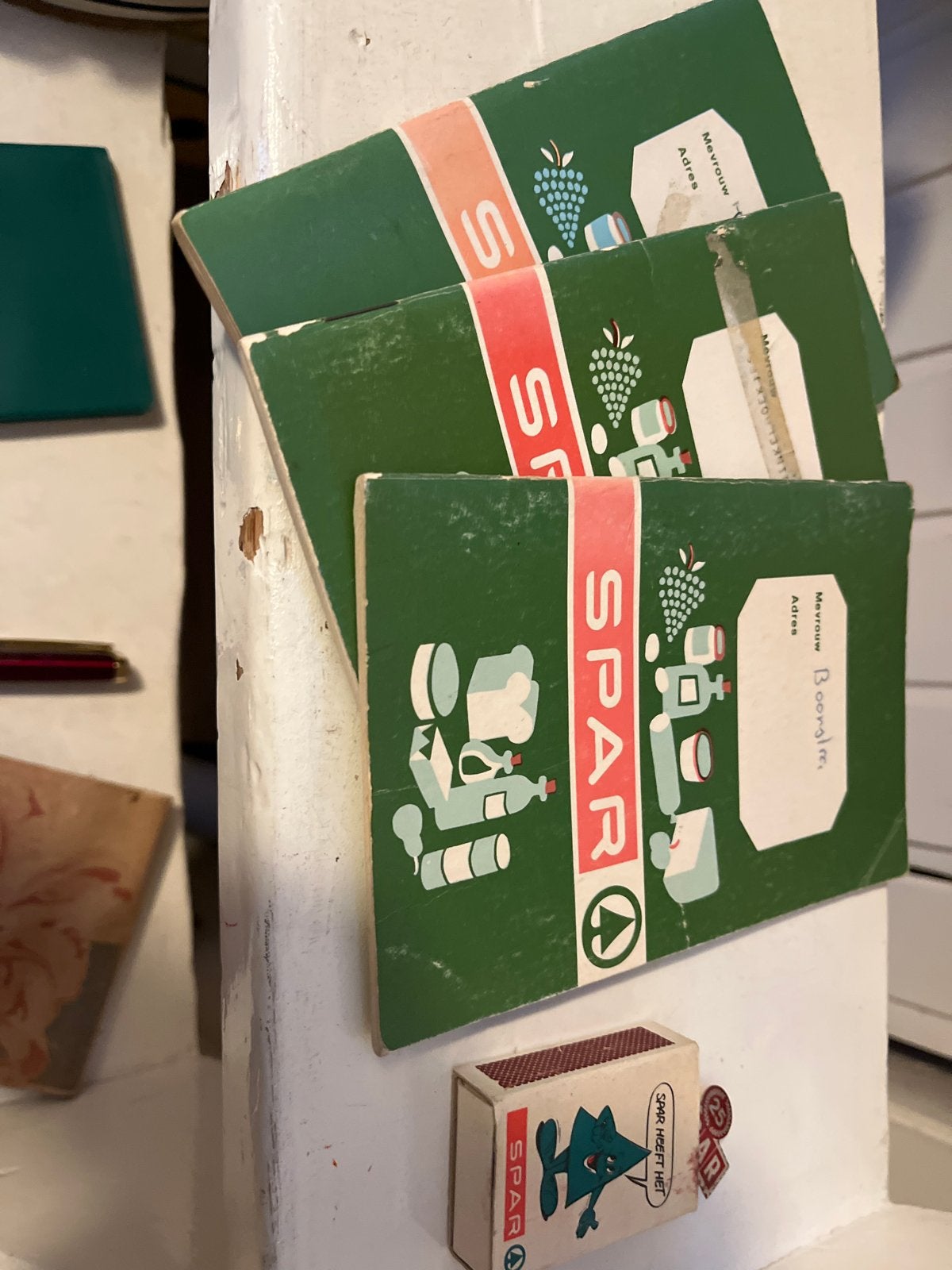 Vintage SPAR verzameling: notitieboekjes, lucifers, onderzet, Verzamelen, Ophalen of Verzenden, Gebruikt, Overige typen