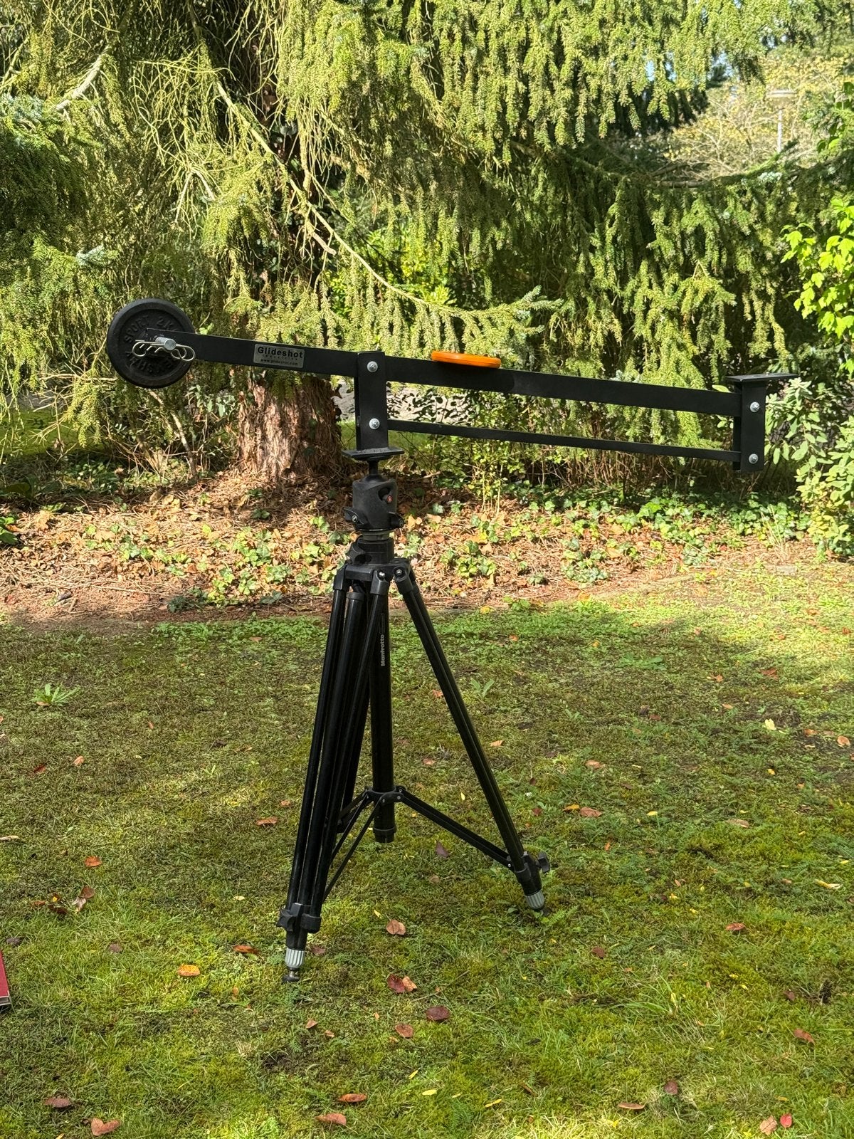 Manfrotto 028B Statief met Glideshot Film Kraan, Manfrotto, Statief, Ophalen of Verzenden, Gebruikt