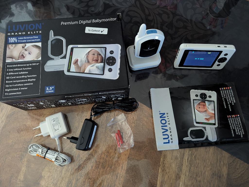 Luvion Grand Elite - Premium Digitale Babymonitor 3,5", Ophalen, Zo goed als nieuw, 250 meter of meer, Camera