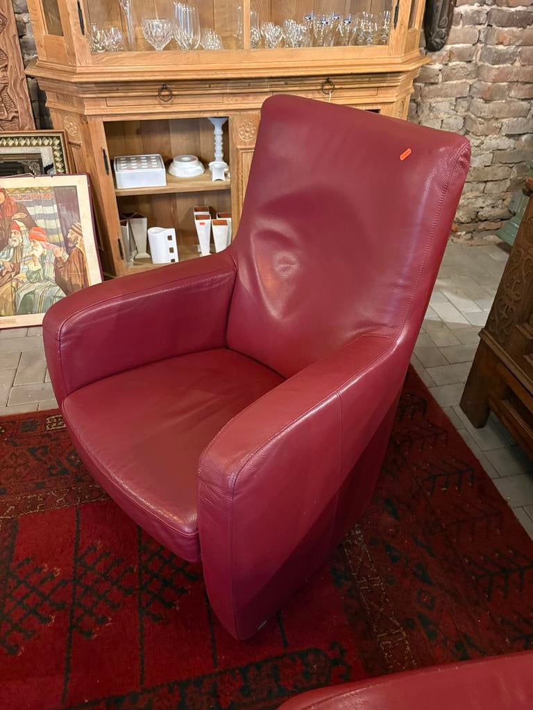 Set lederen W.Schillig fauteuils in nette staat, Ophalen, Gebruikt, W. Schillig, Onbekend