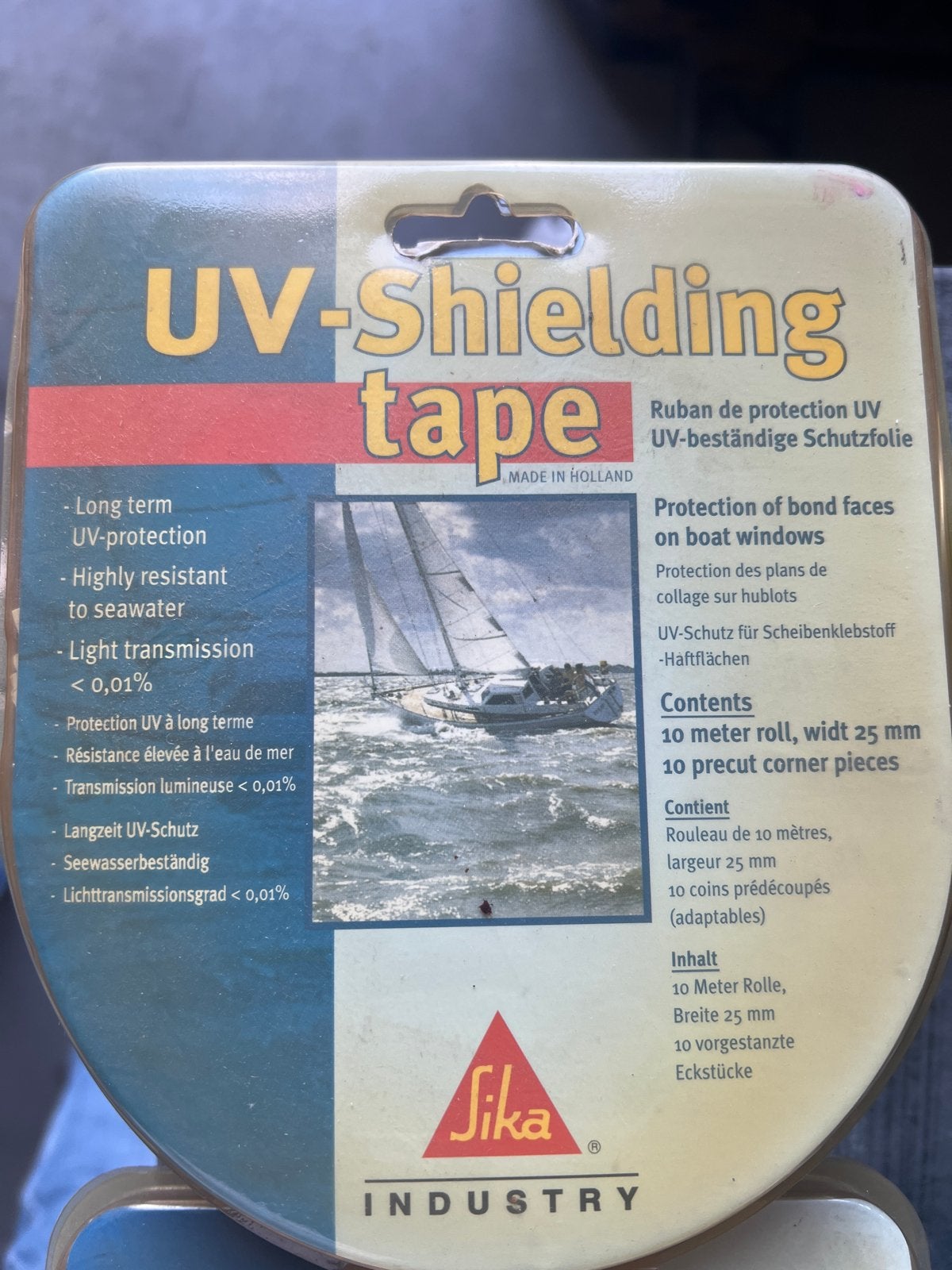 Sika UV-afschermtape voor bootramen - 10m x 25mm, Ophalen of Verzenden, Nieuw, Onderhoud en Reparatie