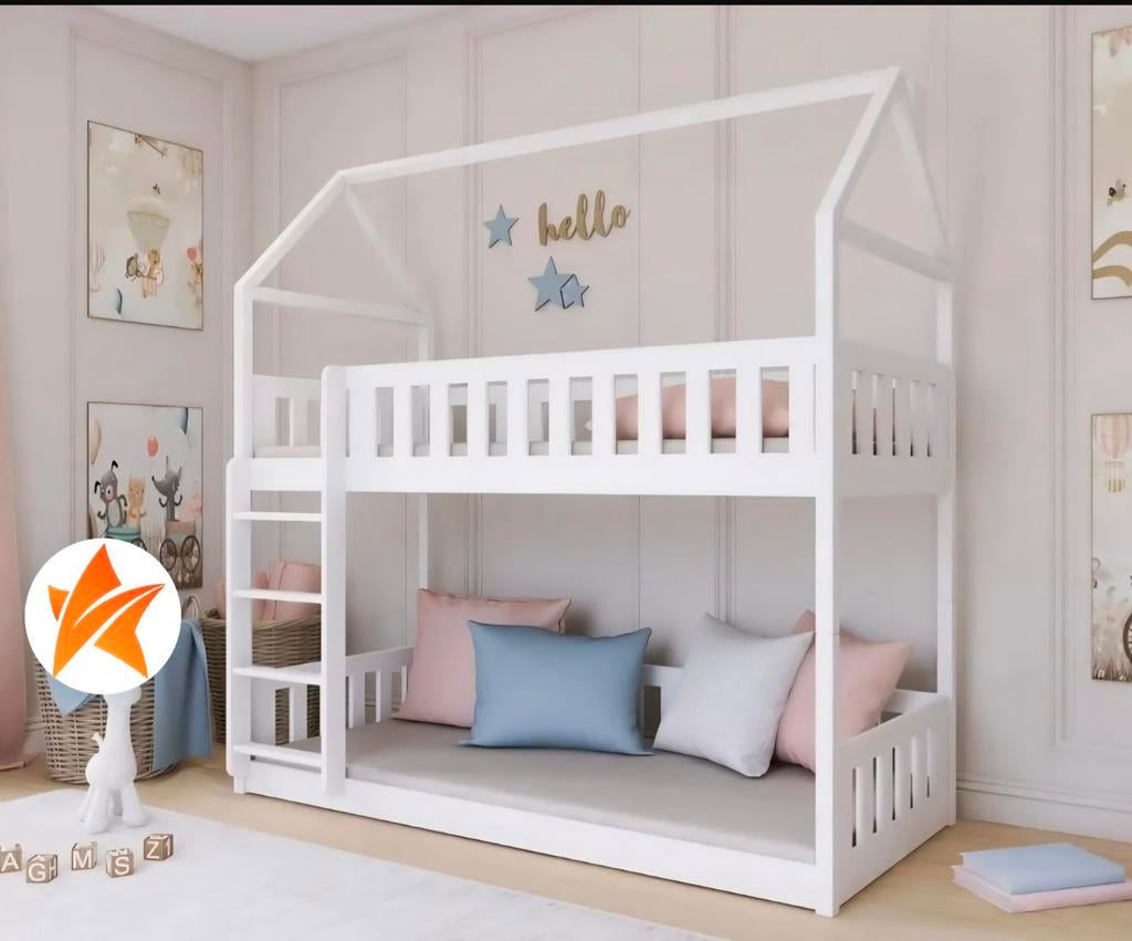 Stapelbed met valbescherming 90x200, Huis en Inrichting, Slaapkamer | Stapelbedden en Hoogslapers, Ophalen, Tweepersoons, 90 cm