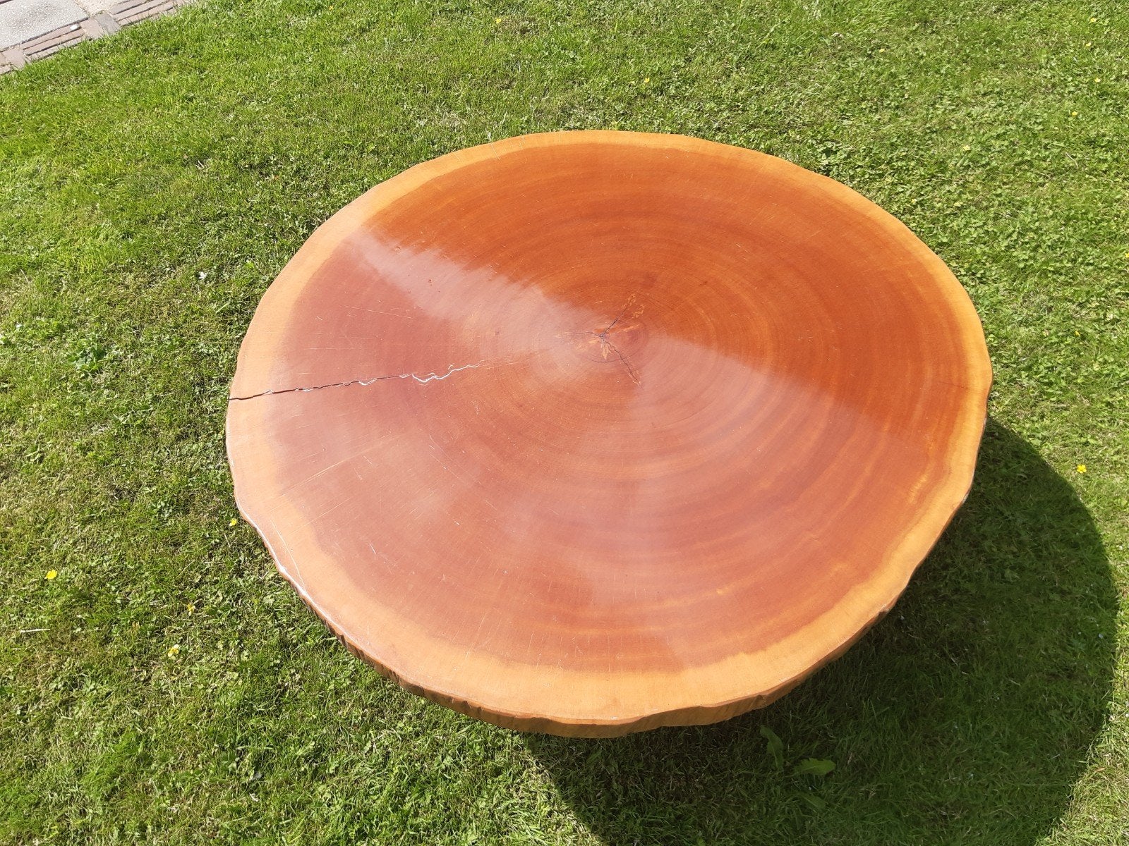 Superzwaar Teakhouten Tafelblad - Rond, Diam. 100 cm, Ophalen