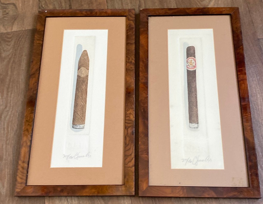 schilderij met sigarengravure, Antiek en Kunst, Ophalen of Verzenden