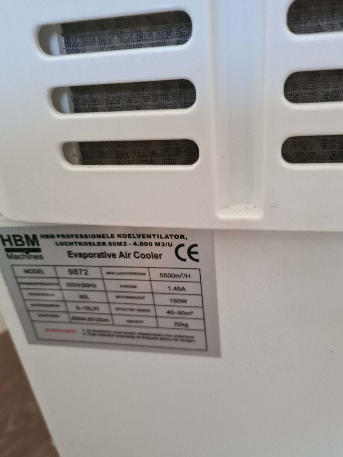 aircooler, Witgoed en Apparatuur, Ophalen, Zo goed als nieuw, Vrijstaand, 60 tot 90 cm