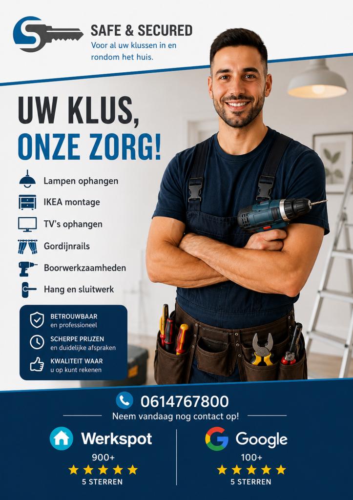 Interieur Klusjesman, Amsterdam & Omgeving (+/- max 40km), Diensten en Vakmensen, Klussers en Klusbedrijven, 24-uursservice