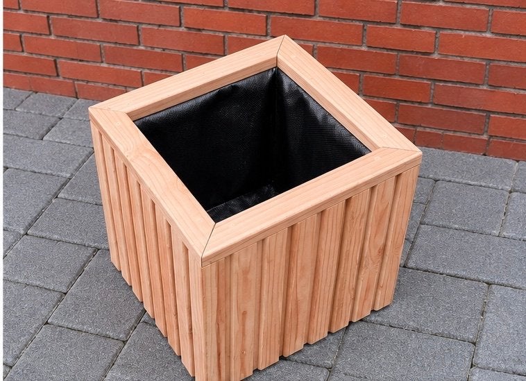 Douglas Houten Rhombus Plantenbak 35x35x35 cm, Tuin en Terras, Overige materialen, Vierkant, Minder dan 40 cm, Ophalen