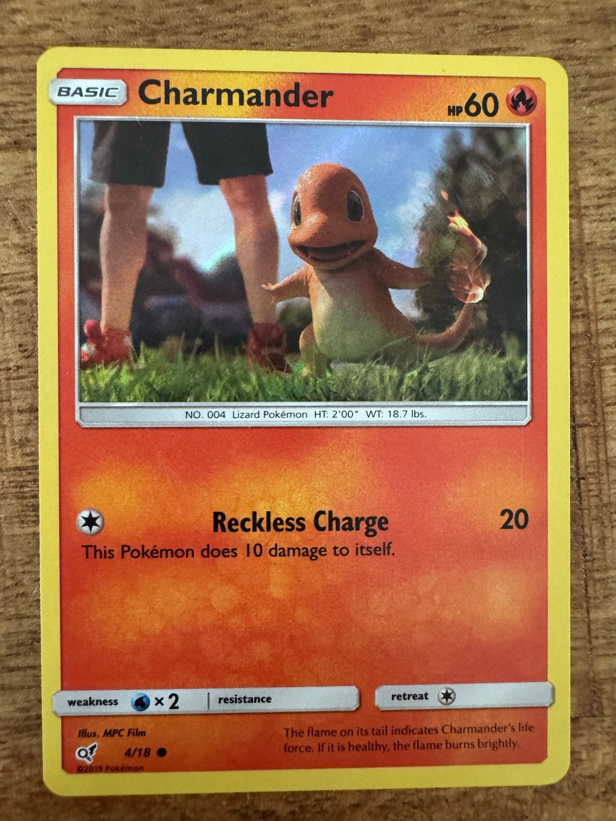 Pokémon Kaart Charmander 4/18 Detective Pikachu Movie Promo, Ophalen of Verzenden, Zo goed als nieuw, Losse kaart, Foil
