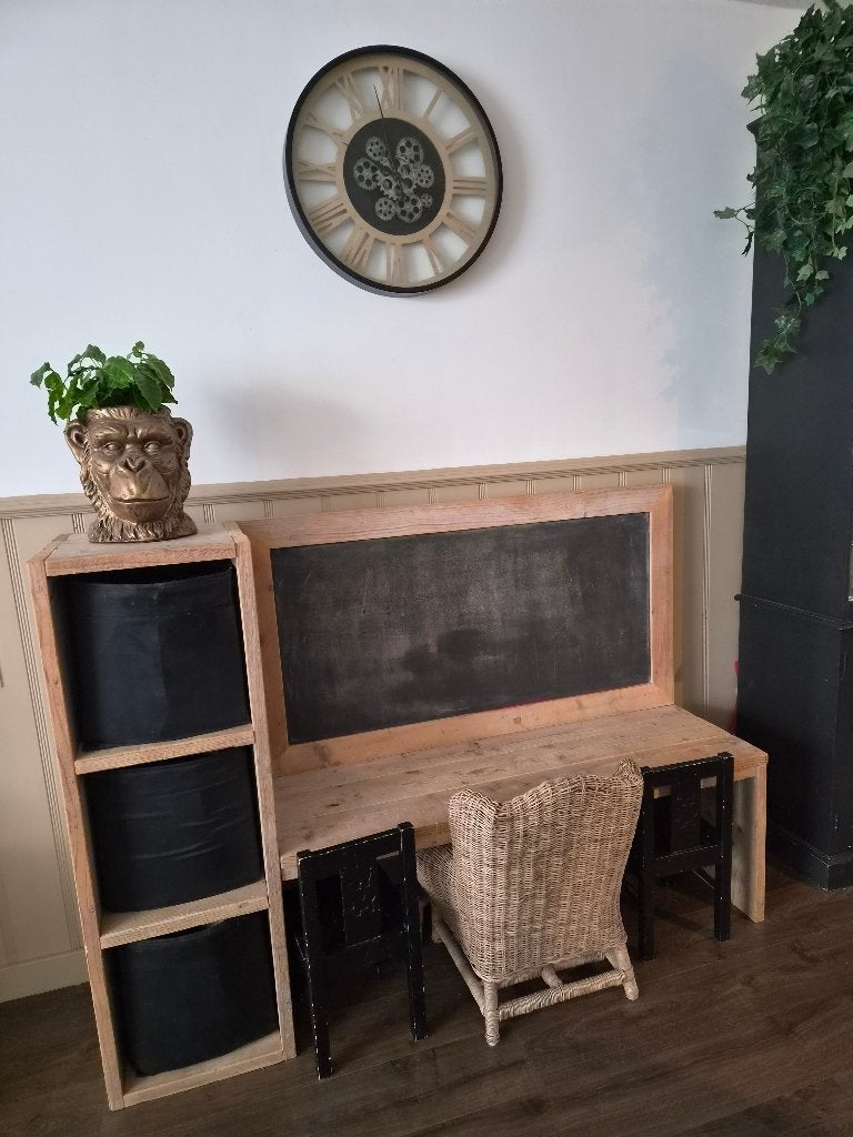 Landelijk houten kinderbureau met opbergruimte, Ophalen, Gebruikt, Tafel(s) en Stoel(en)
