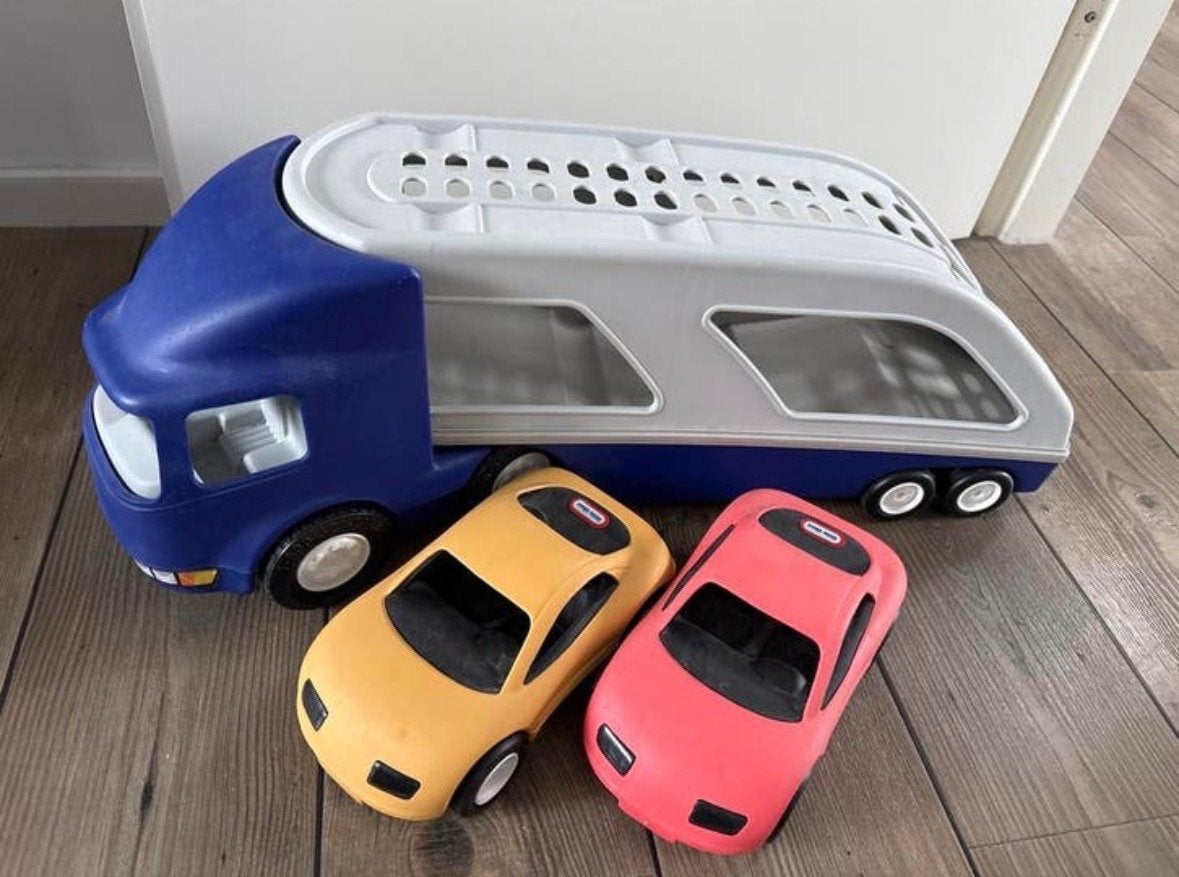 Little Tikes autooplegger met 2 auto's, Ophalen, Gebruikt